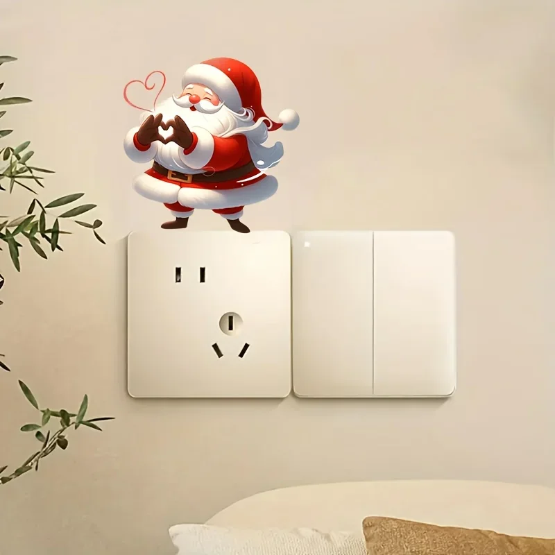 

1 шт., праздничная наклейка с изображением Санта-Клауса для автомобиля, мотоцикла, наклейка с дизайном любви для авто, мото, рождественская наклейка на автомобиль