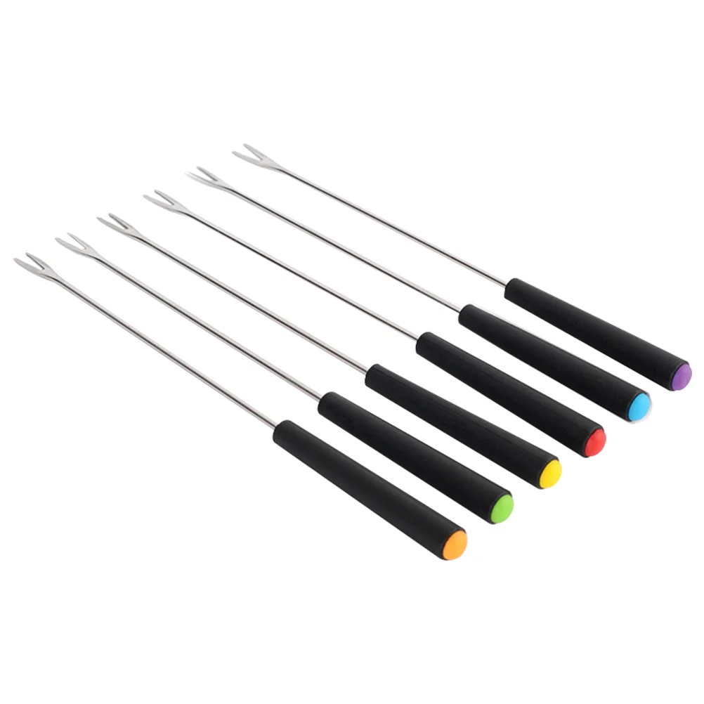 6 Pcs Cheese Fruit Fork Toothpick Hot Pot Forks Kitchen Tool Fondue Chocolate Fountain