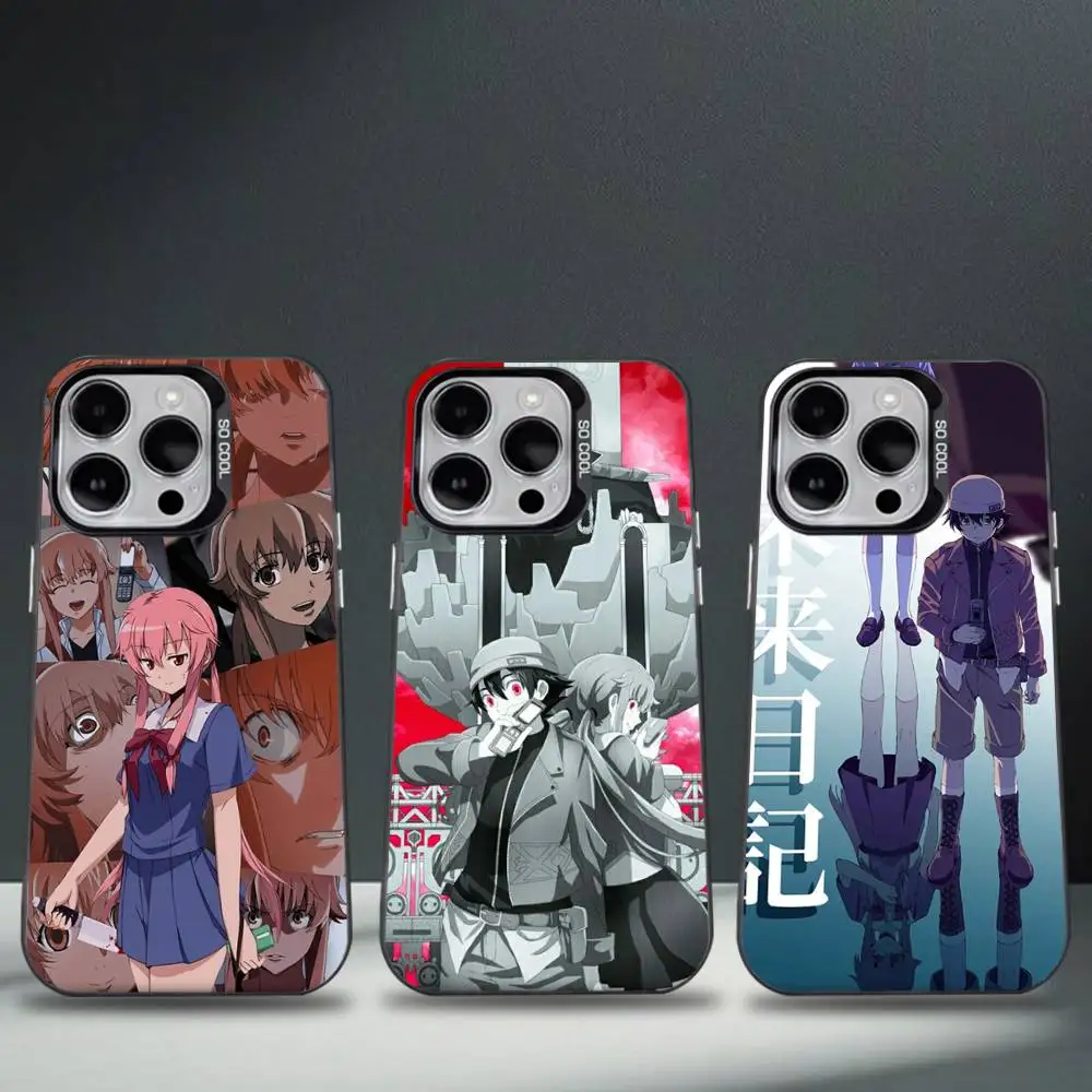 

Anime Mirai Nikki Phone Case For iPhone 16,15,14,13,12,11,8,7,Pro,Max,Plus,Mini,XS,SE Anti Fall Black Matte Hard