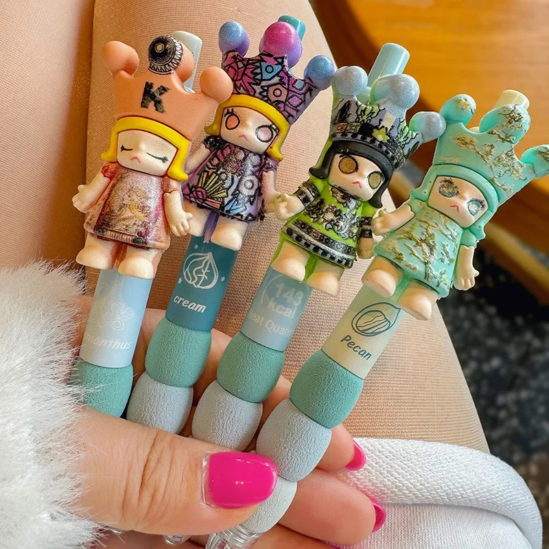 Princess King Appearance Ballpoint Pen Press Type Core Business Pen Core Cylindrical Ballpoint Pens Kid Gift Creative Stationery