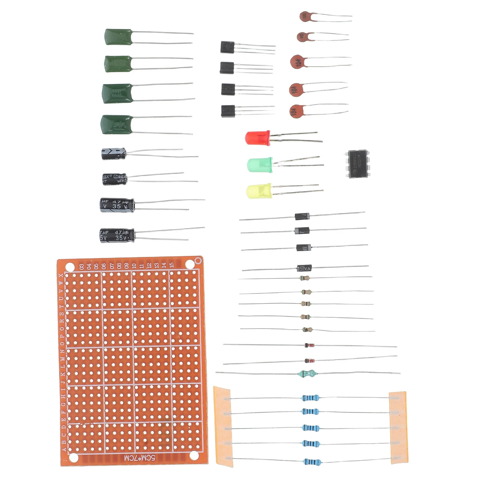 

Basic Electronics Learning Kit with Soldering Components Plugin Training Board Breadboard Connection Tools for
