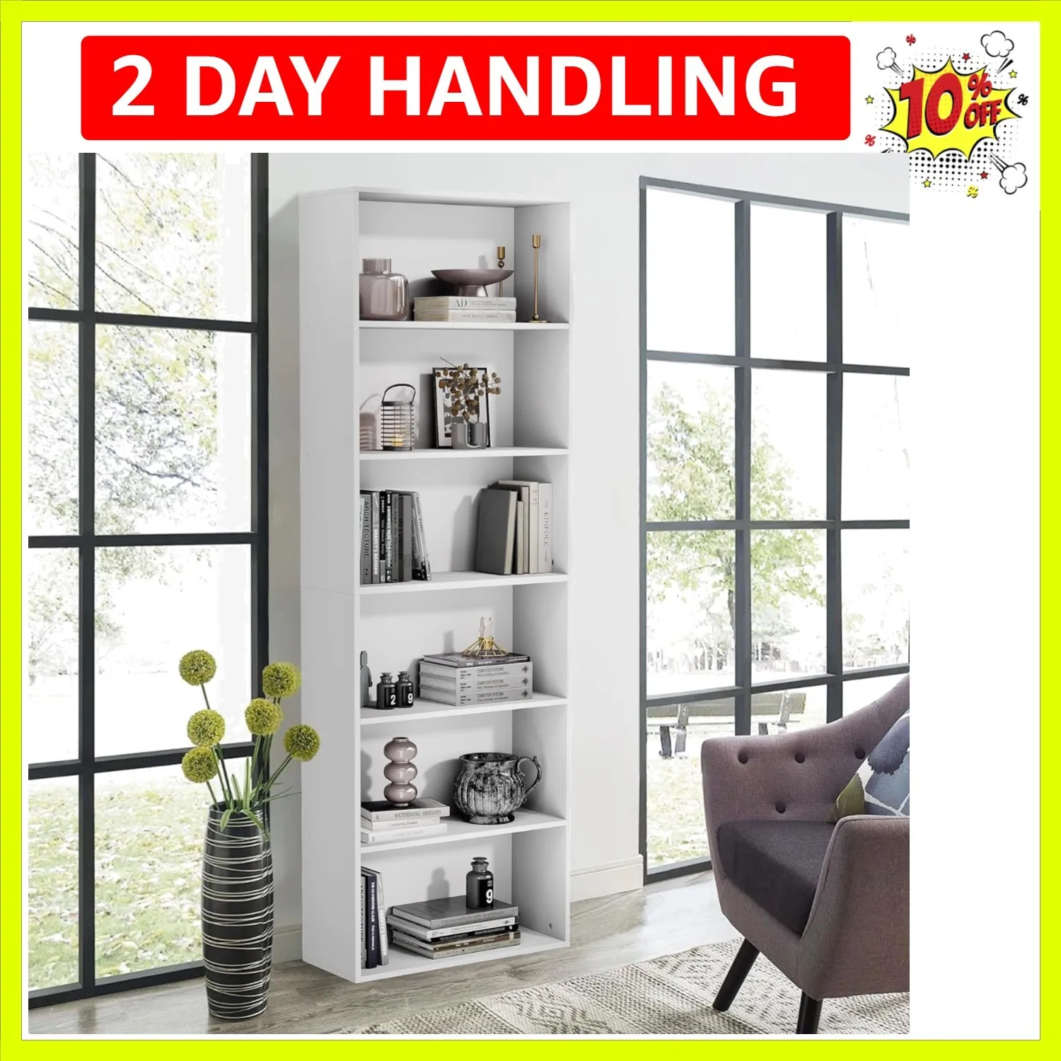 71" Tall 6-Tier Boo…