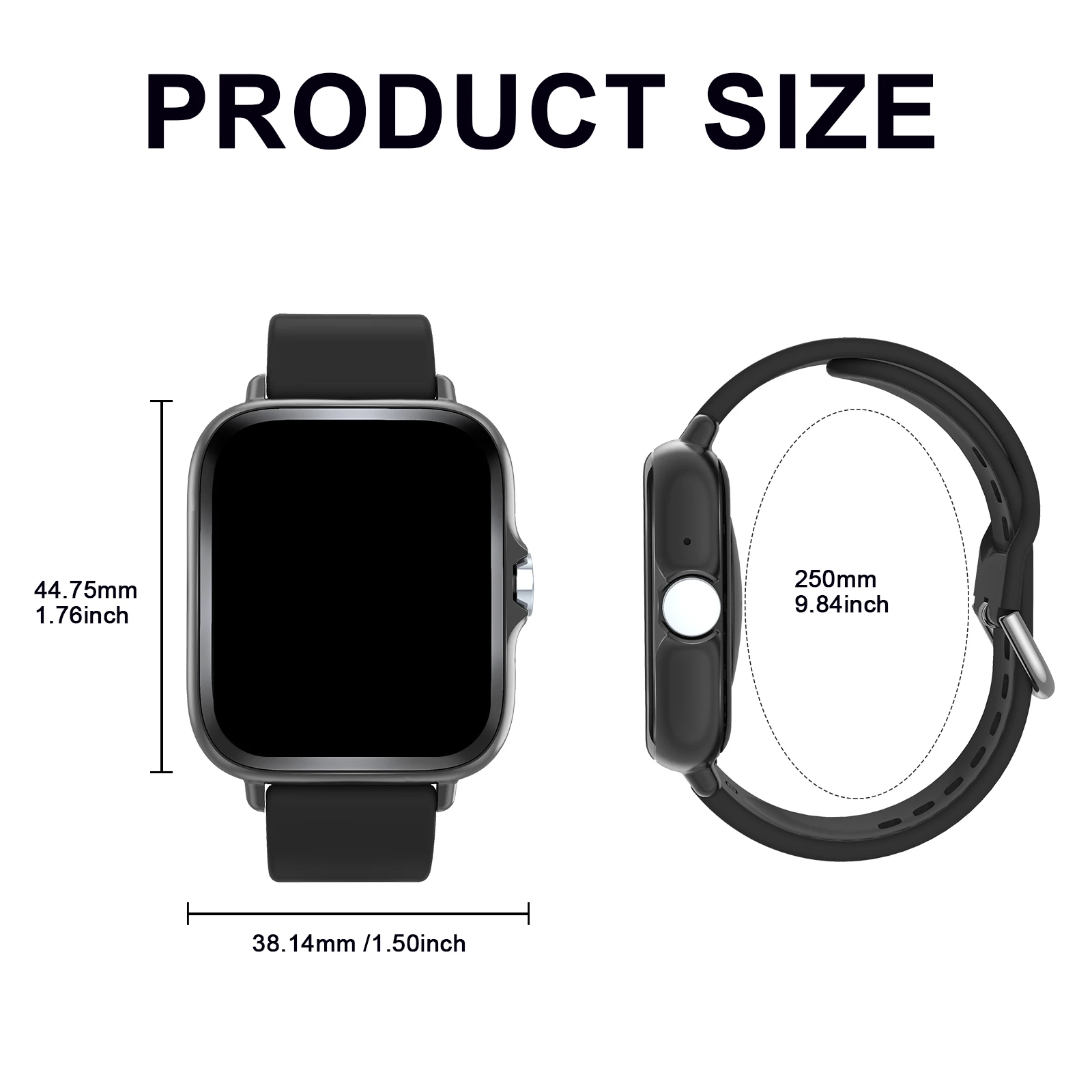 Smart watch, wireless calling /dial, multi -Sport mode, calling reminder and rejection, SMS reminder, Custom Wallpaper,for iPhon