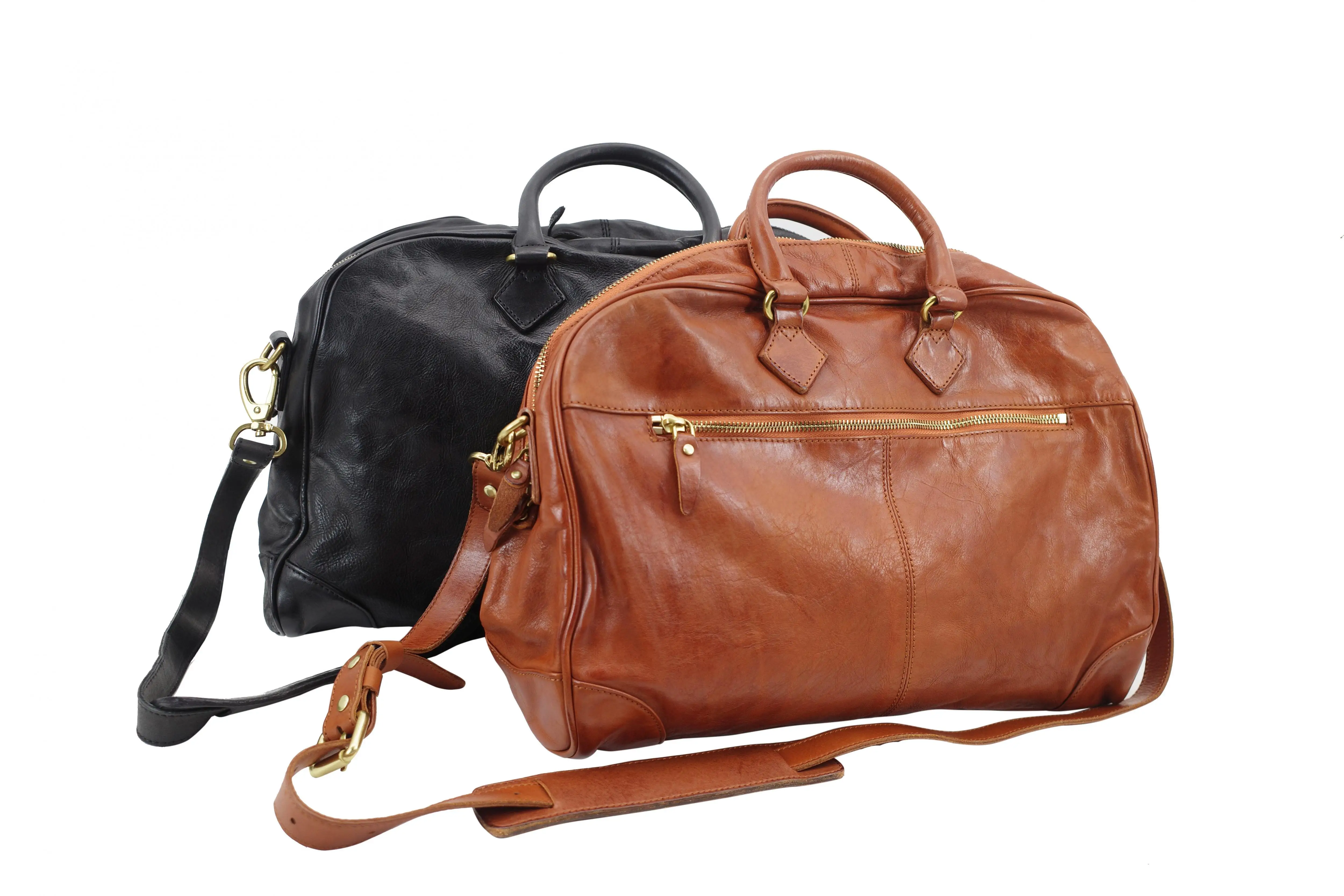 PNDME Business schlichte, pflanzlich gegerbte Rindsleder-Damen-Aktentasche, lässige Reise-Luxus-Handtasche aus echtem Leder für Laptops. – Detail 3