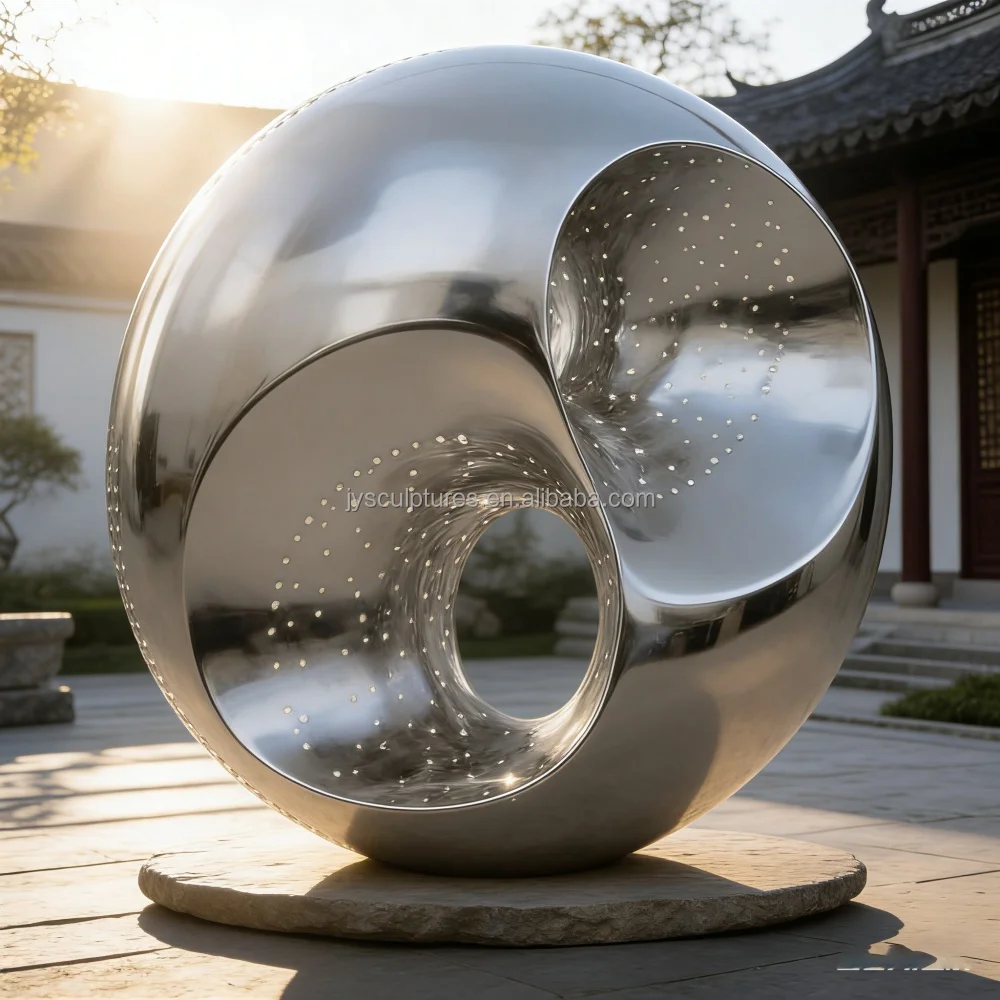 Custom Hollowed Sphere Stainless Steel Sculpture - OEM/ODM Art Piece for Garden & Courtyard Landscapes