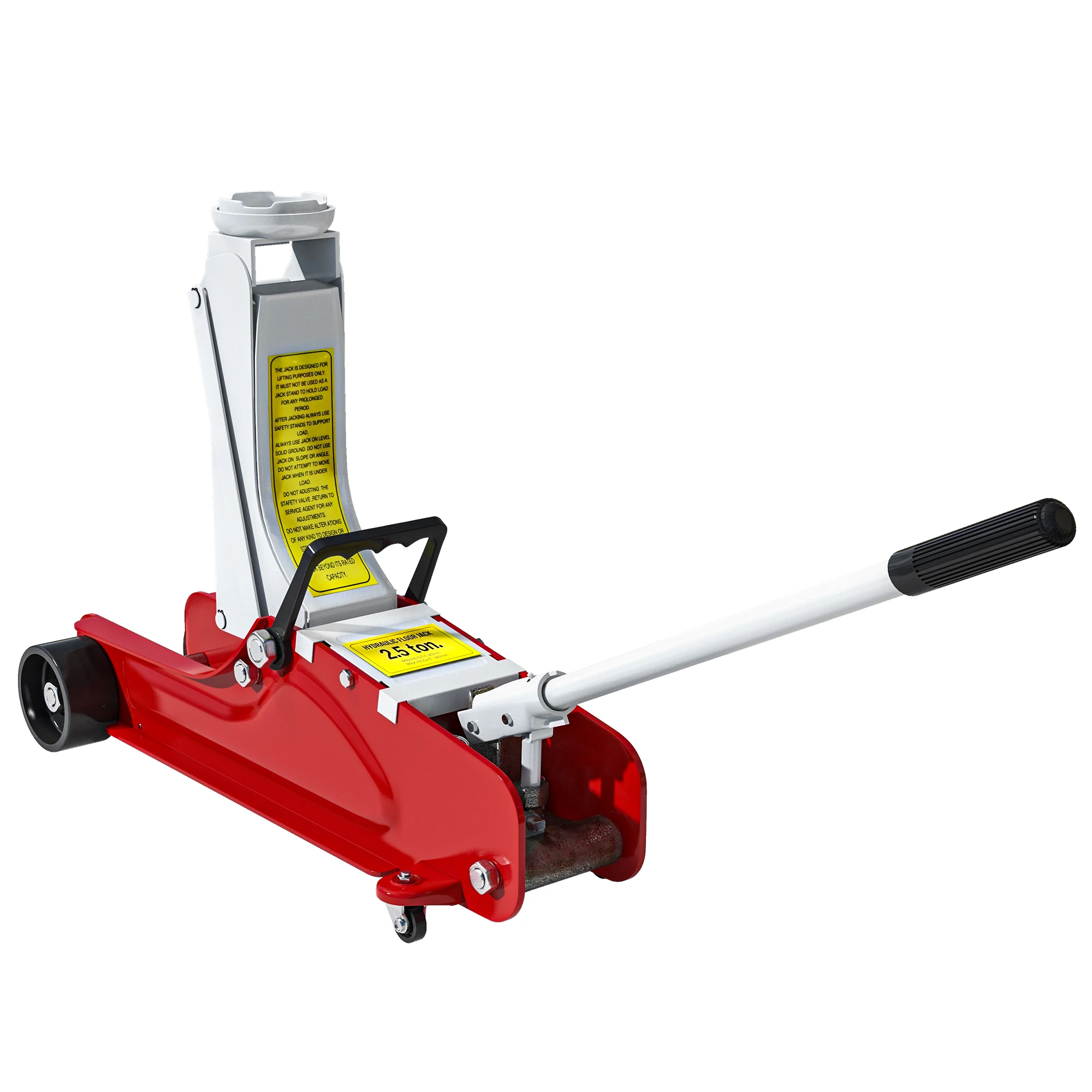 HOMCOM Grua hidráulica con robusto perfil de acero, carga máxima de 2500 kg, capacidad de elevación de 8-38 cm, Roja