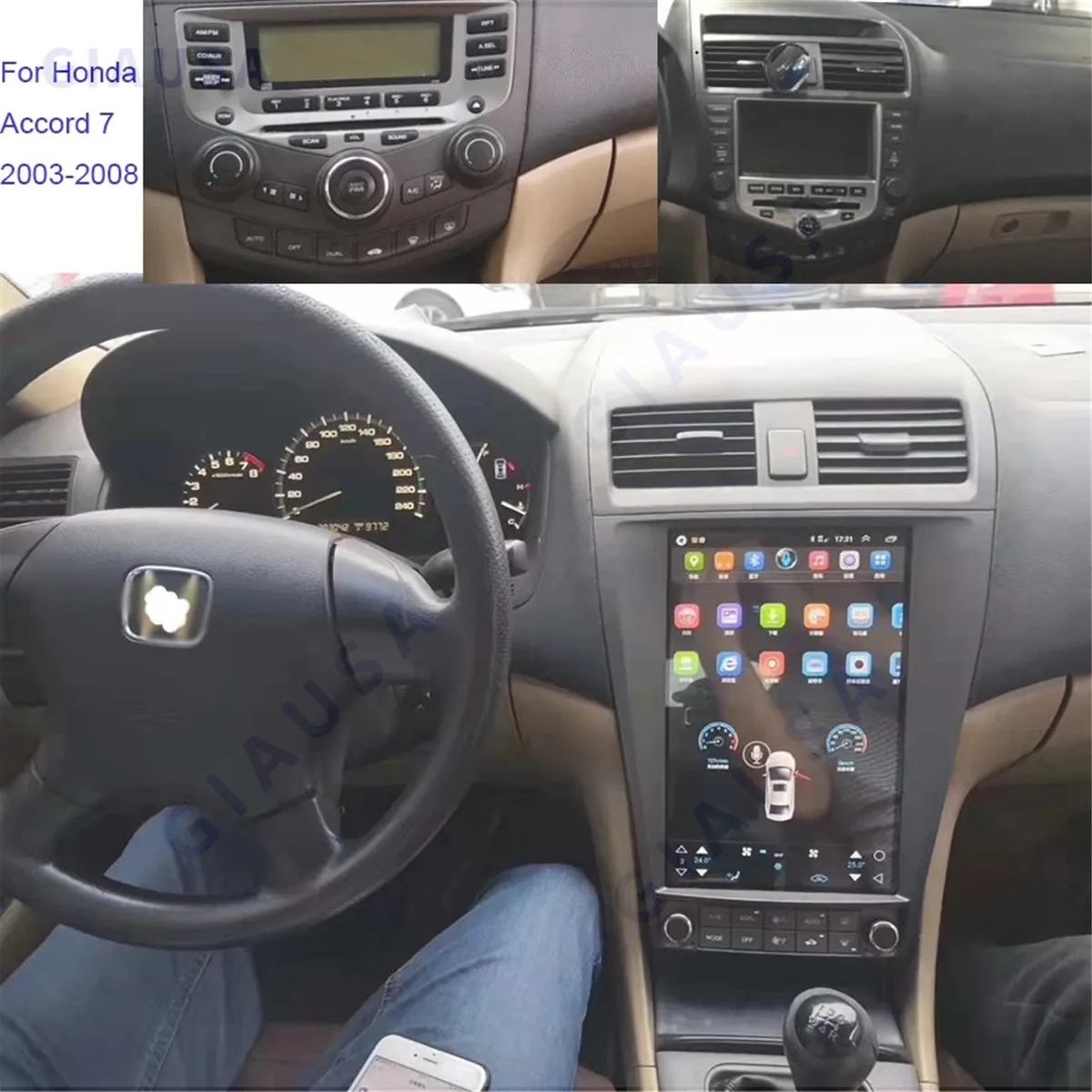 

Автомобильная GPS-навигация в стиле Tesla Android 12,0 для Honda Accord 7 Seven 2003-2007, головное устройство, мультимедийное радио, магнитофон, carplay