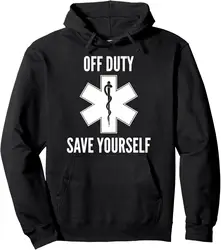 EMT Hoodie EMS Funny Save Yourself Star of Life Paramedic Custom Printed Graphic Hoodie Customizable Sweatshirt Funny Hoodie