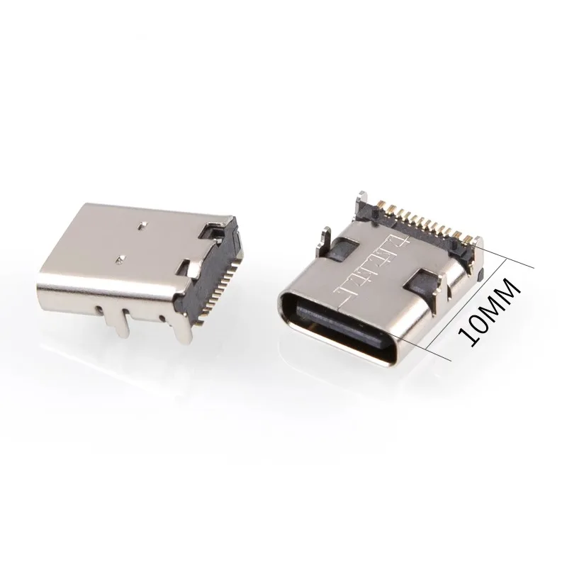 USB 3.1 3A Current Quick-Charge Socket TYPE-C16PIN Shell Extension 10.0MM USB Connector Female for Phone Computer Plug Charging