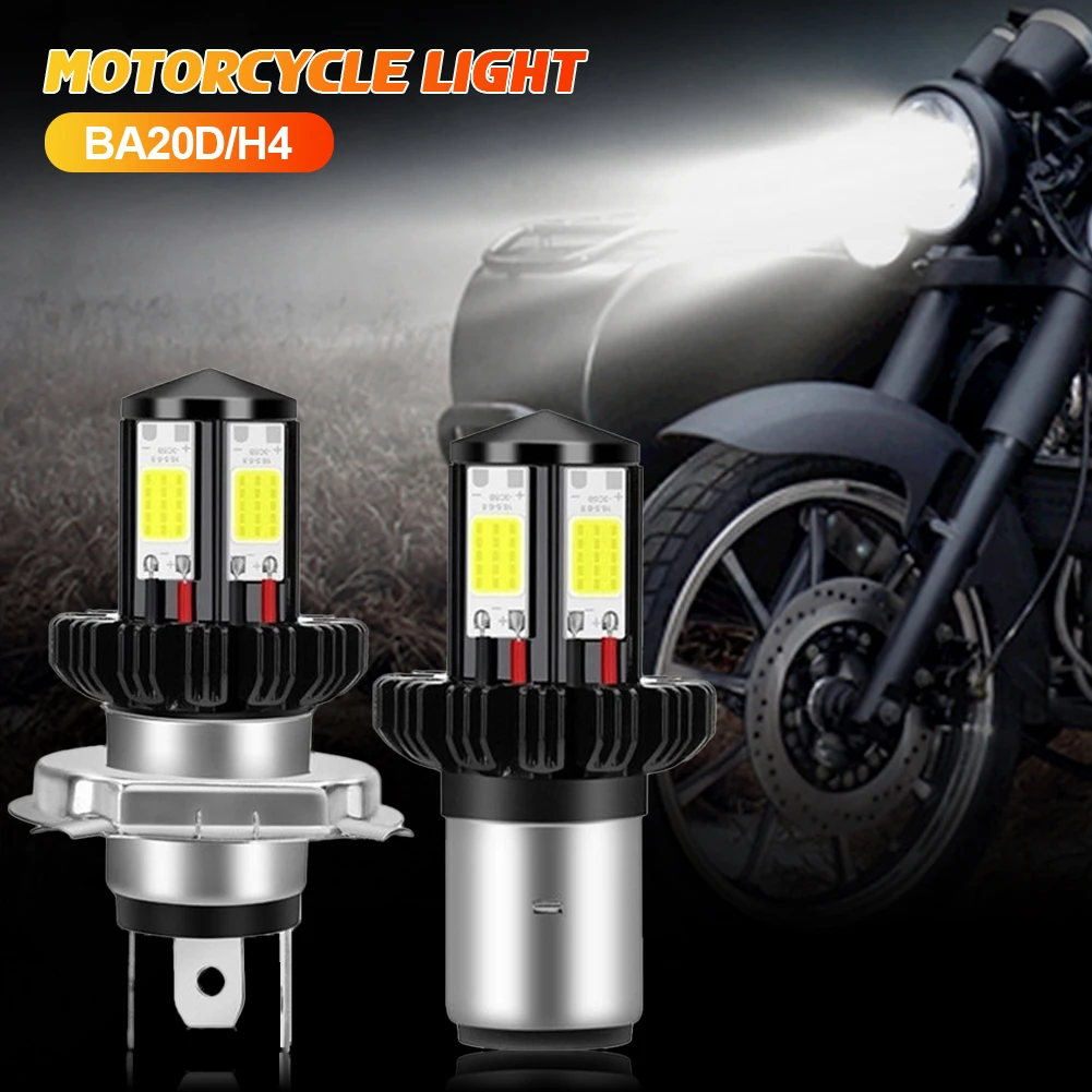 Motorcycle Headlight LED BA20D H6 H4 Bulbs Hi Lo beam Moto LED Motorbike Headlight Lamp 6000K White 12V 1200LM