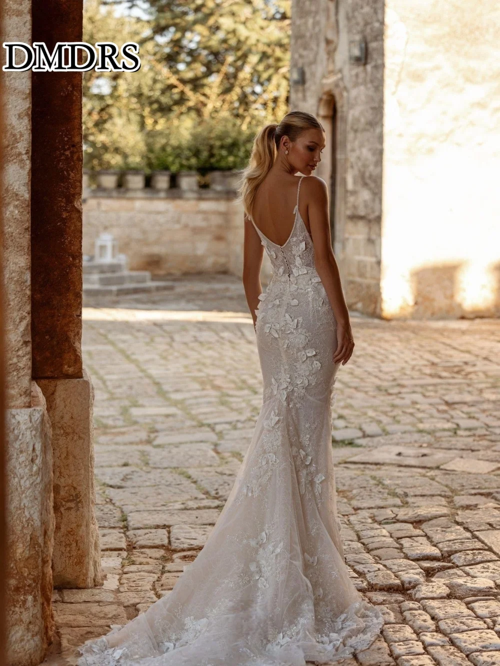 Romantische Meerjungfrau-Brautkleider, klassische applizierte Brautkleider, formelle, ärmellose, bodenlange Brautkleider, Vestidos de Novia