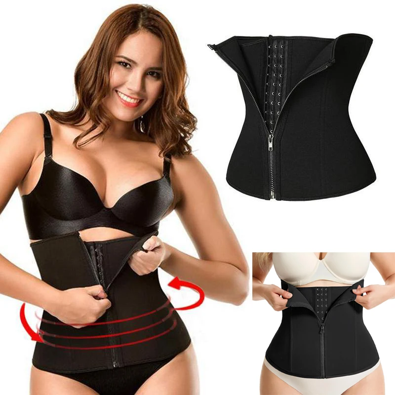 Waist Trainer for Women Underbust Corset Cincher Shapewear Faja Corset With Zipper & Hooks Tummy Control Sport Girdle Support