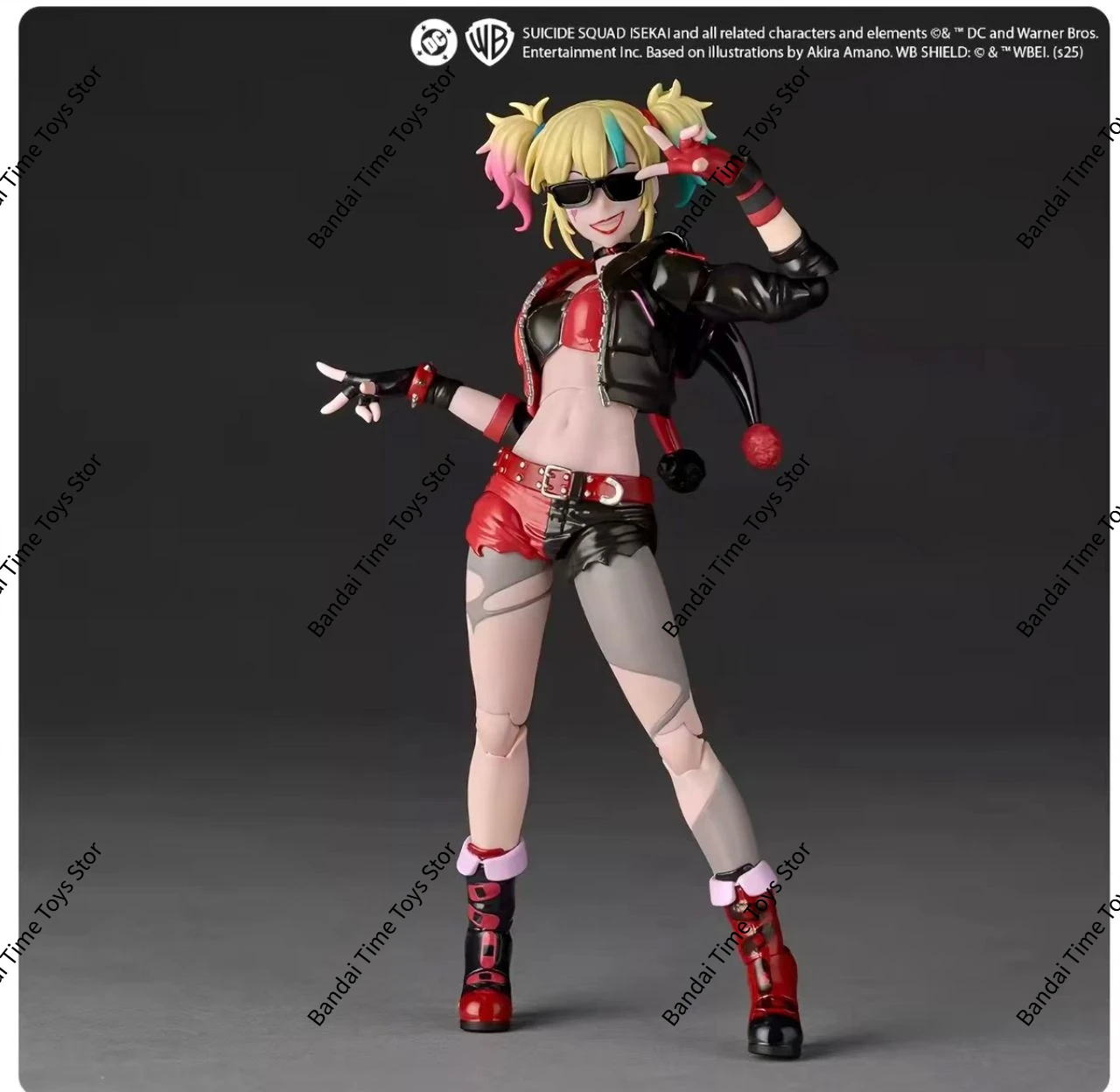 Genuine Revoltech Amazing Yamaguchi Harley Quinn Action Figure Articulated Collectible Model Suicide Squad Isekai Modle Toy Gift