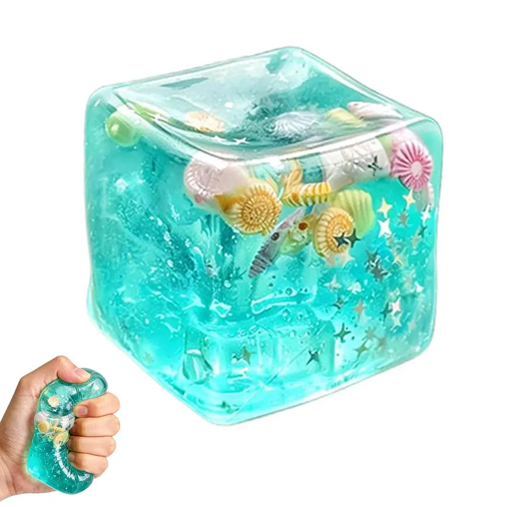 8USquishy Ocean Blocks Stress Balls Fidget Toy Pressure Ball Stress Relief Decompression Toys for Kids Adults Squeeze Relax Gift