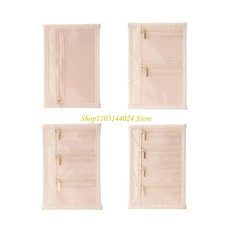 

N5KE Прочный дорожный футляр для ювелирных изделий Мягкая внутренняя застежка-молния для аксессуаров для колец