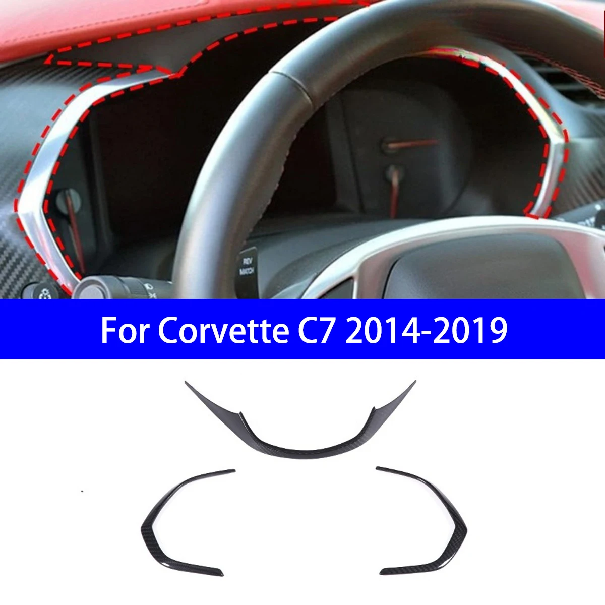 

For2014-2019 Corvette C7 Dry Carbon Fiber Instrument Panel/steering Wheel/display Screen/external Handle Multiple Interior Parts