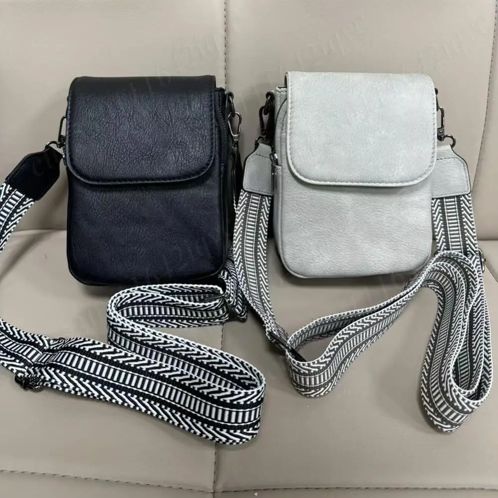 

Women Leather Shoulder Bag with Card Slot Adjustable Removable Strap Cellphone Crossbody Bag Portable Handbag Retro Wallet Purse