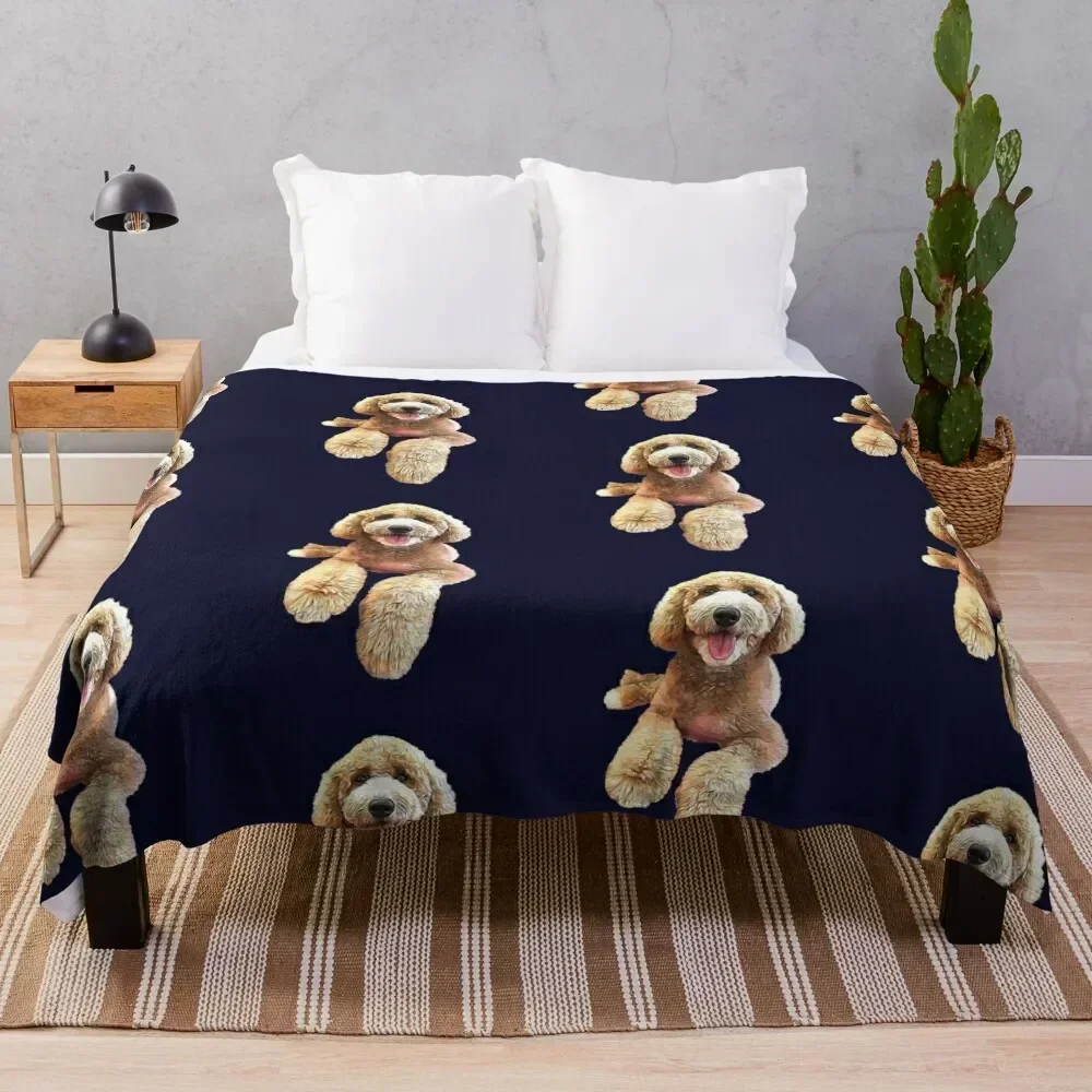 Labradoodle lindo perro de dibujos animados manta moda sofás bebé mantas de lujo para mantas de cama
