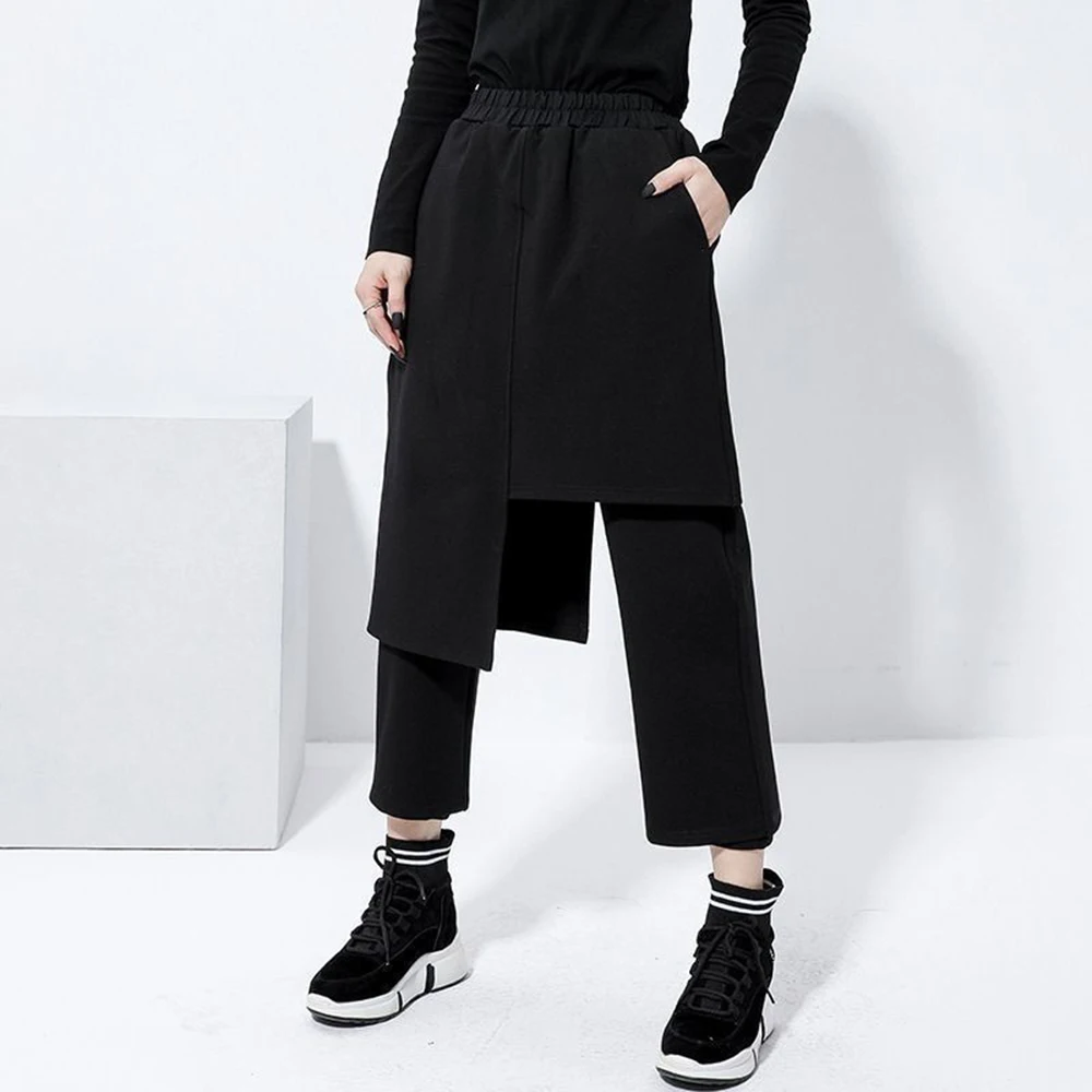 

Summer New Men's Asymmetrical Nine-Point Pants Retro Fashion Trend Casual Simple Loose Breathable Oversize Niche Men's Bottoms