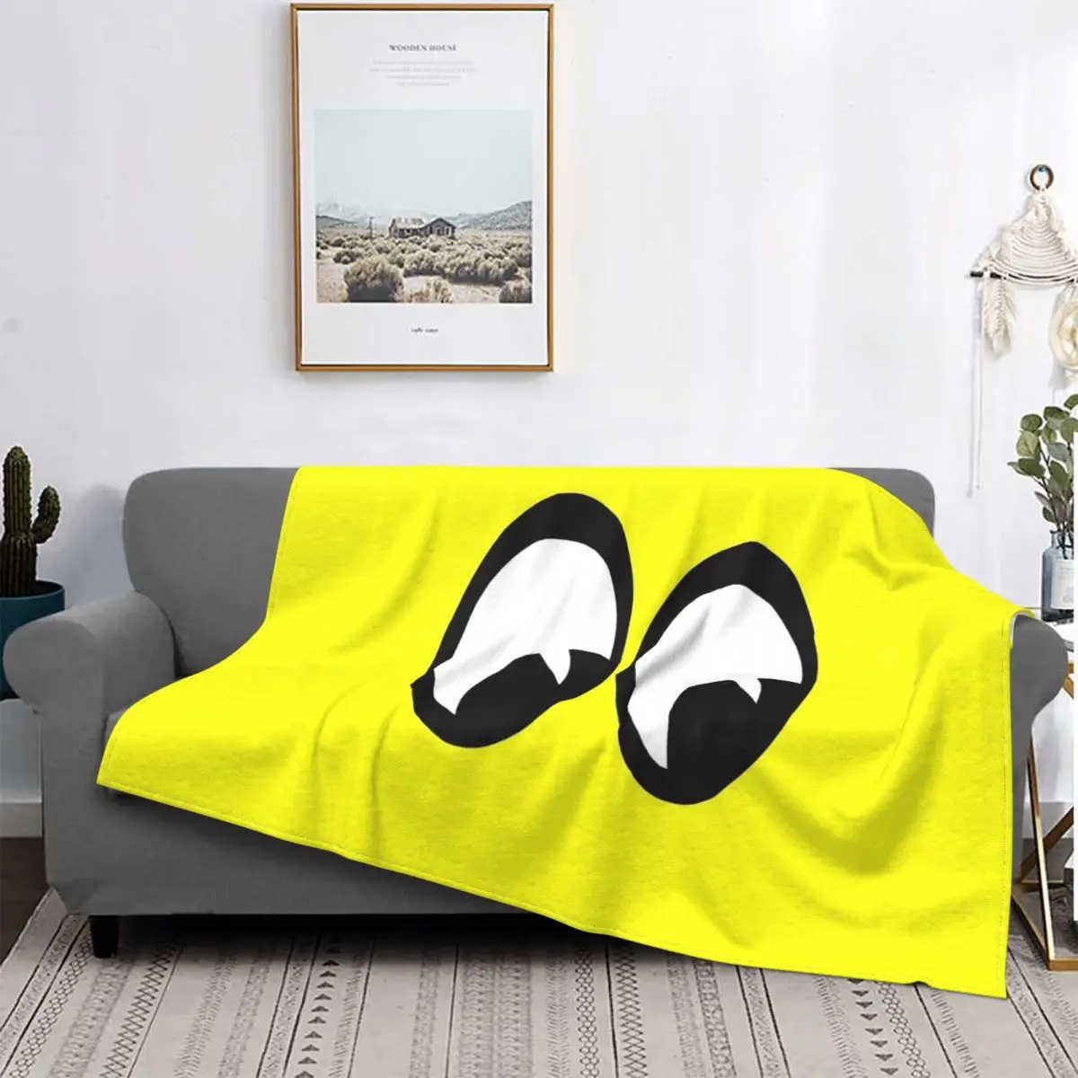 

Mooneyes Blanket Sofa Cover Fleece Print Anime Plaid Cartoon Logo Cool Warm Throw Blanket for Sofa Office Plush Thin Quilt 1