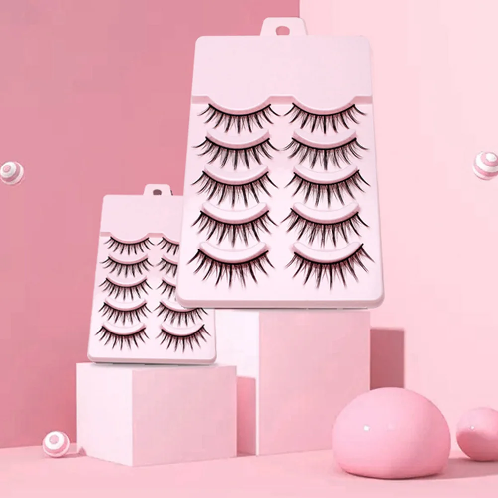 

10Pairs False Eyelashes Natural Look Easy Use Lightweight Reusable Fake Lashes Pack Comfortable Makeup Extension Women