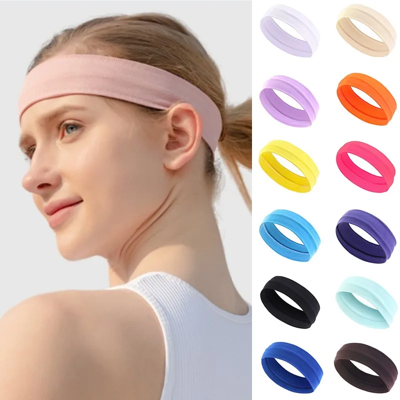 

Summer Sports Headbands For Women Yoga Fitness Volleyball Running Absorb Sweat Elastic Hair Bands Stretch Headwrap Turban