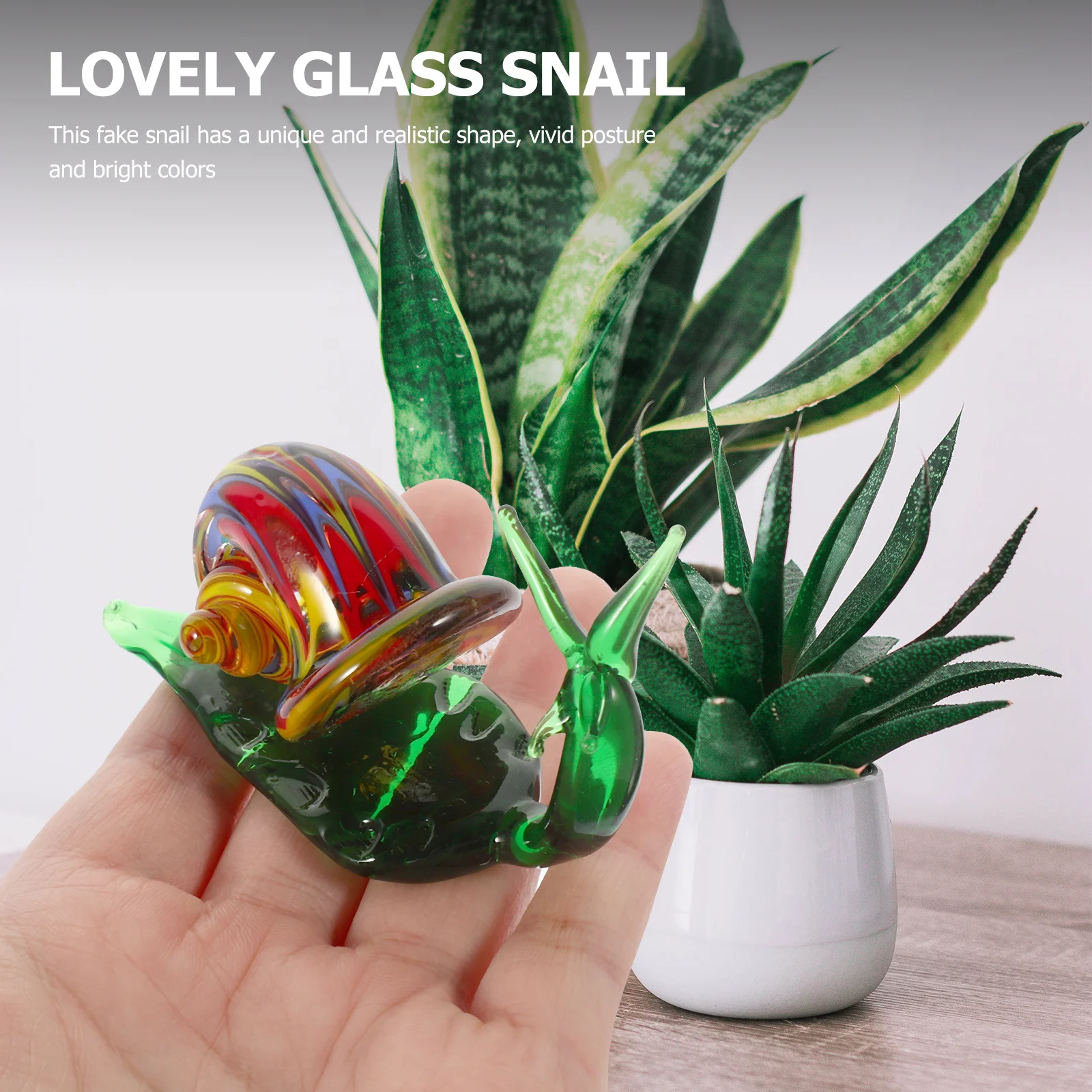 

Vivid Glass Snail Decoration Miniature Statue Suitable Garden Yard Balcony Decor Artistic Craftsmanship Bright Colors