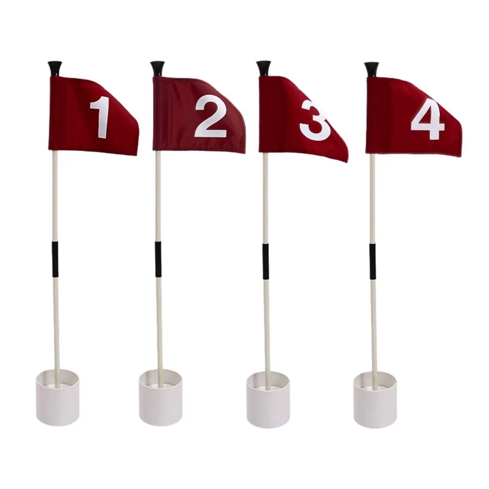

4x Golf Flagsticks Men Women Golf Flag Hole Cup Set for Yard Lawn
