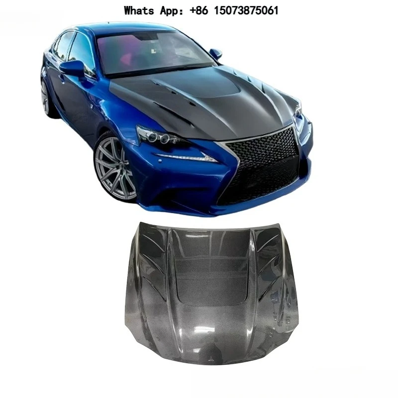 New Carbon Fiber Engine Hood Bonnet Replacement Cover for IS200t IS250 IS300 IS350 F SPORT 2006-2012 Black Screw-On Body