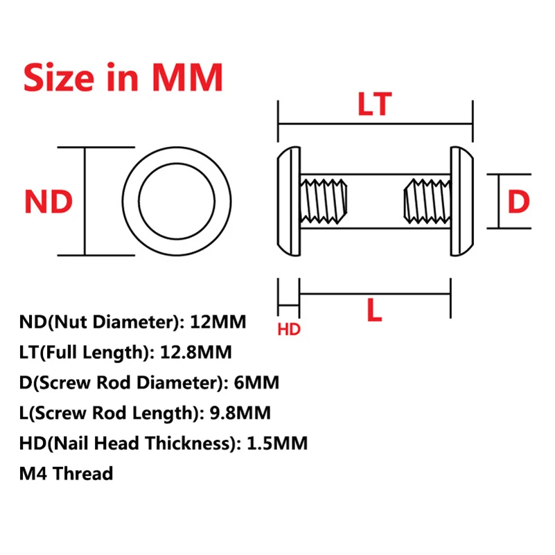 10 Sets/lot CNC 416 pisau buatan besi tahan karat pegangan pasang sekrup kunci M4 benang paku keling spindel pengencang kuku baut DIY membuat bagian