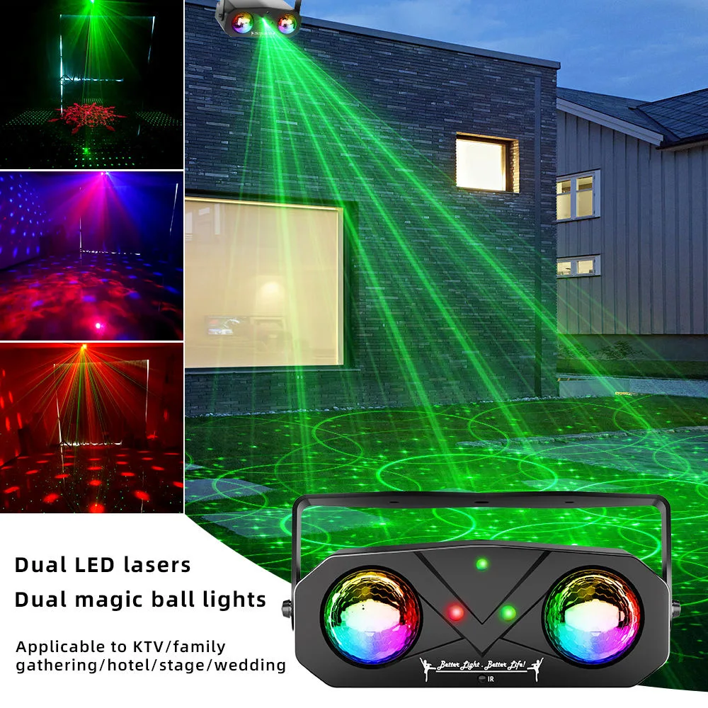 Sound Activated 10W Party Light Disco Ball Light Dj Laser Disco Lamp Ocean Star Christmas Projector Dance Light with Remote