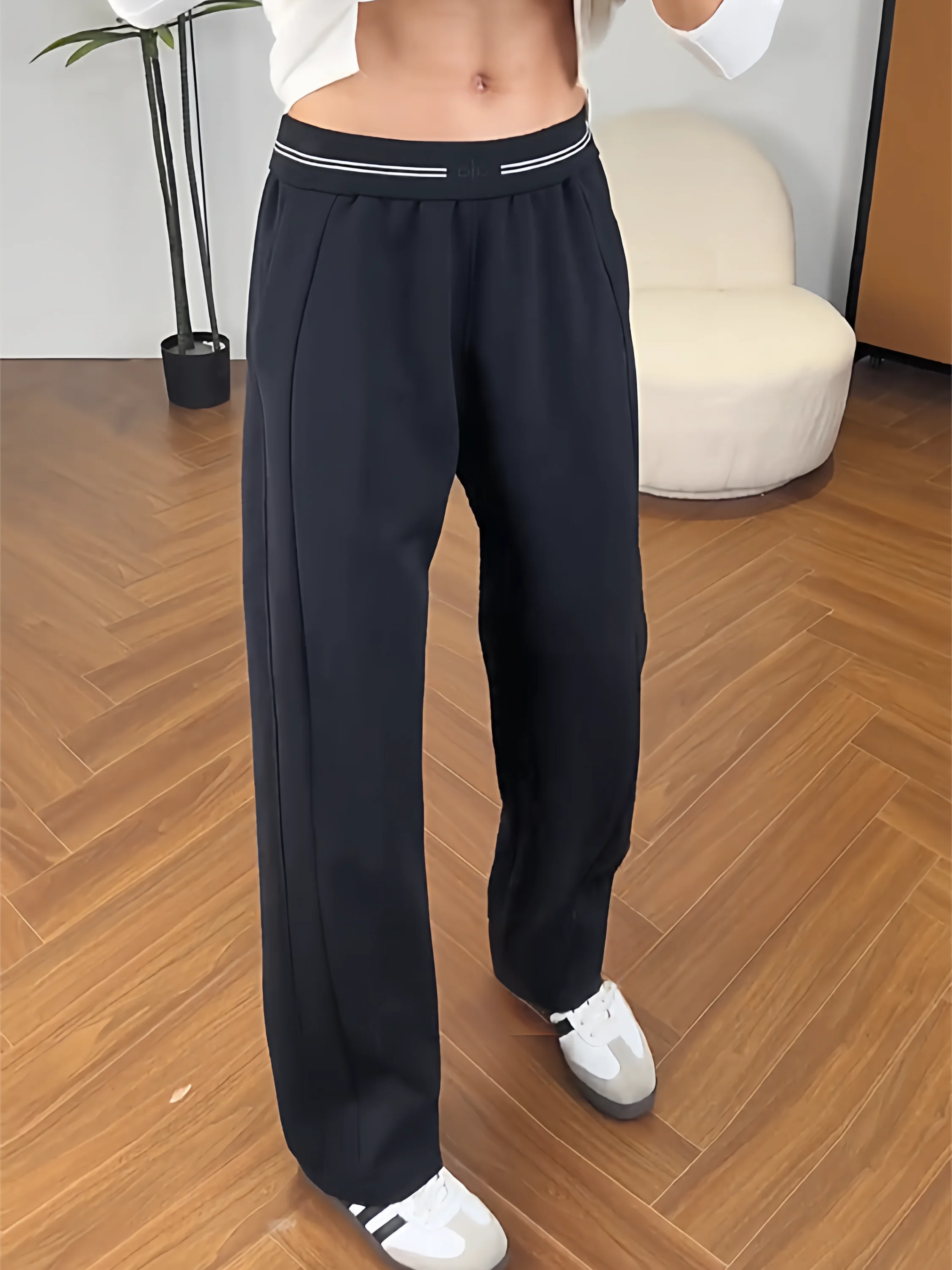 

Spring New Men's Fashion Brand Casual Pants Versatile Wide Leg Sports Style High Waist Straight Cut Slimming Effect