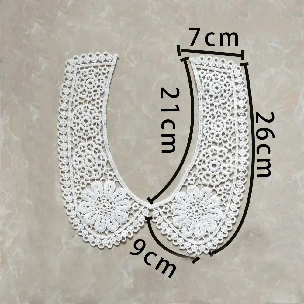 Wholesale sales of 1-10 pieces of Shredded milk embroidered black and white collar DIY sewn decorative clothing lace accessories