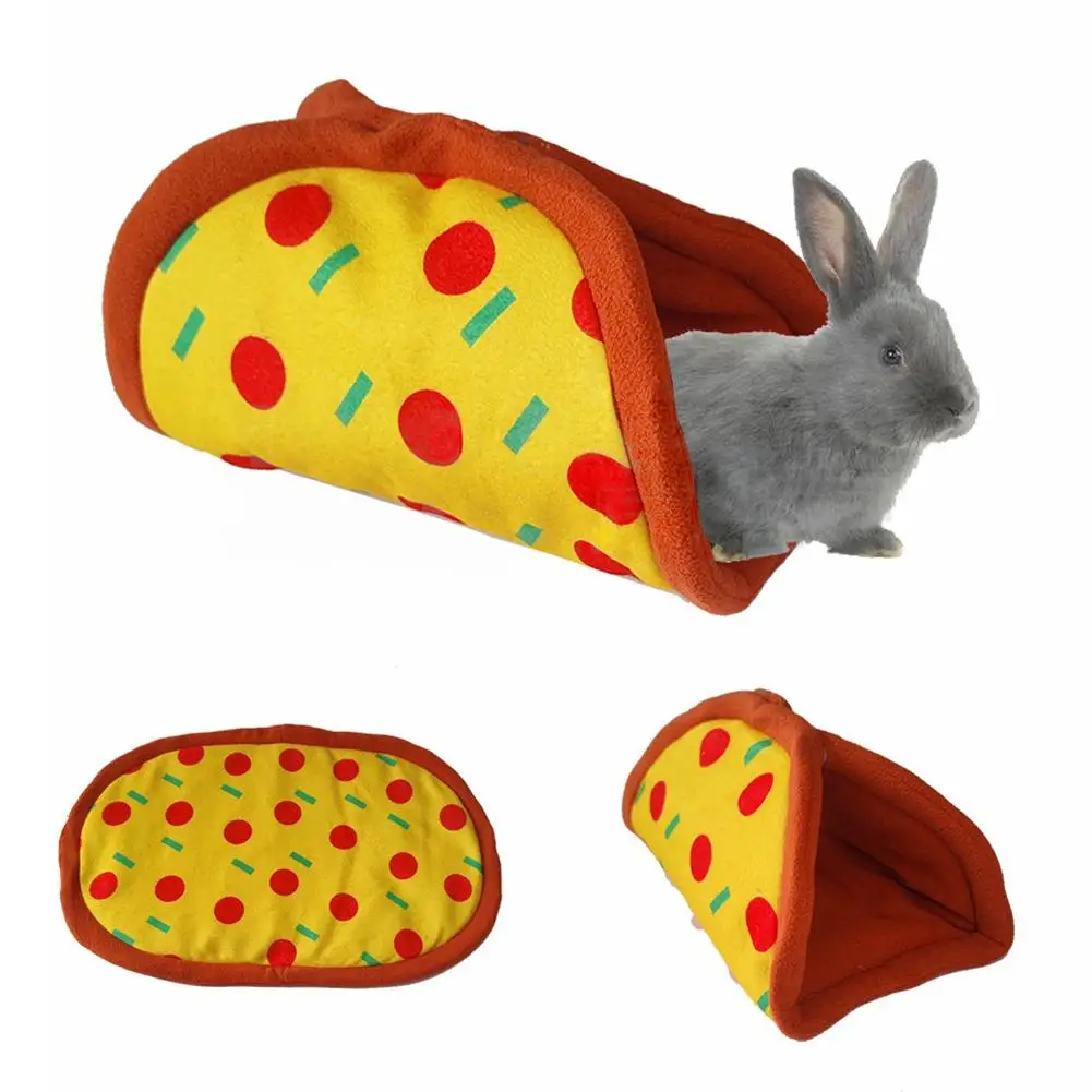 Pet Hideout Tunnel Pizza Tunnel Pet Mat Playing Hut Cage Accessories For Guinea Pig Bunny Hamster Chinchilla Ferry Rabbit