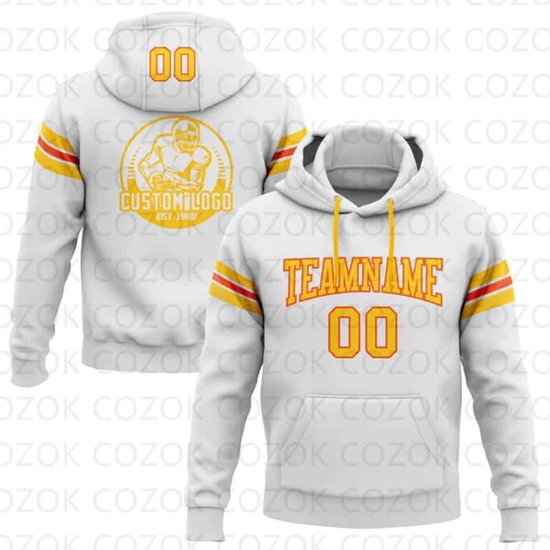 

Customized Hoodies White Yellow Colour Jersey 3D Printed Unisex Pullovers Hoodie Casual Sweatshirts