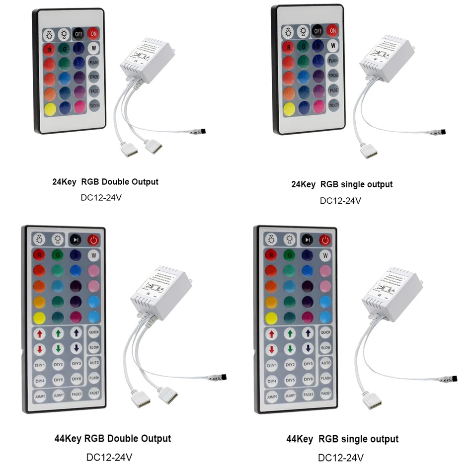 12-24V LED RGB IR controller Double Output / Single signal  24key  44key infrared Remote controller For 5050 2835 RGB led strip