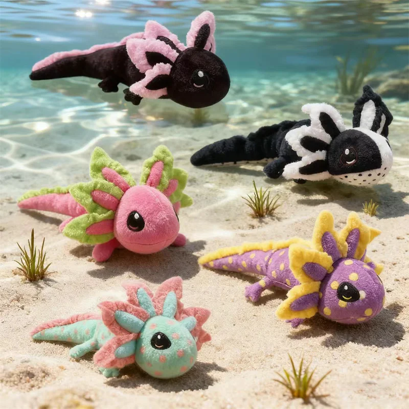 45 CM Multi-colorato Simulato Axolotl Peluche Animale di Peluche Del Fumetto Salamandra lucertola Morbido Simpatico Pesce Accompagnare Il Sonno Giocattolo Regali per Bambini