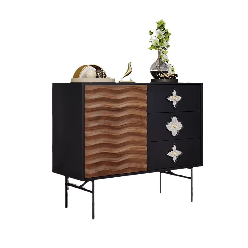 

Italian light luxury entrance cabinet facing the foyer cabinet, medieval living room creative storage cabinet, Nordic solid wood