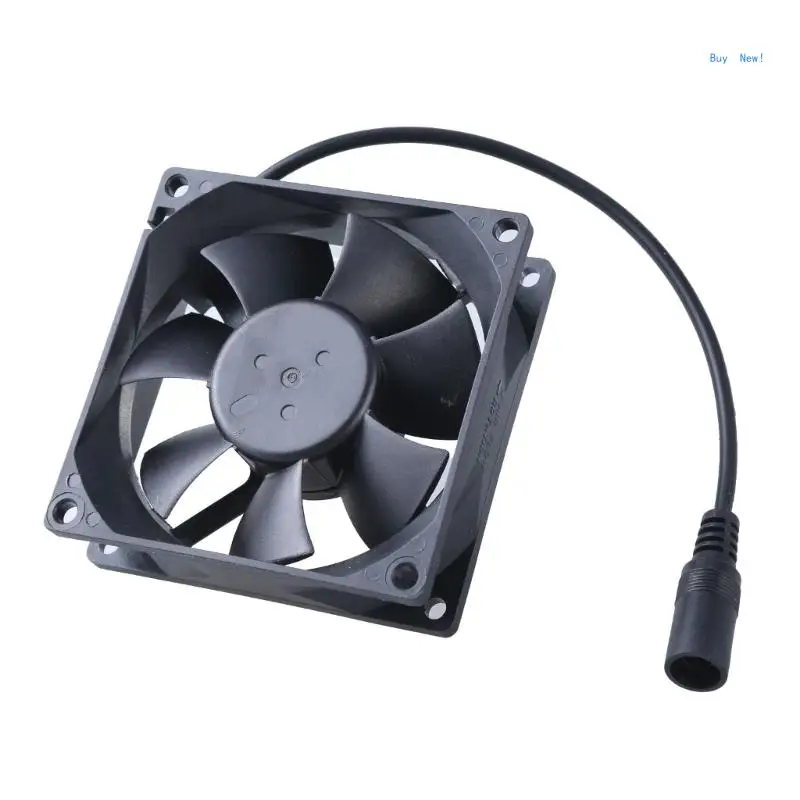 80x80x25mm 12V Cooling Fan 5.5x2.1mm for Electronic Devices Heat Dissipation