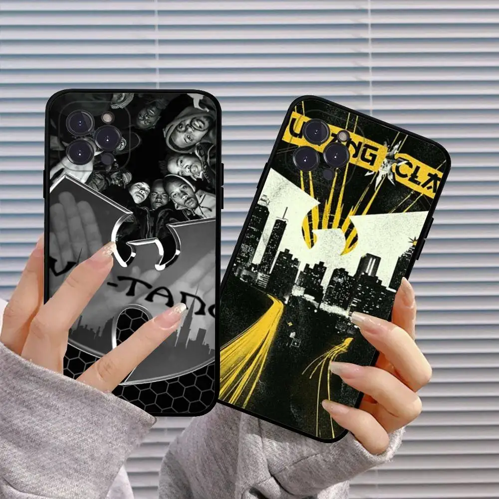 Funda de teléfono suave negra clásica Hip-Hop Band W-Wu T-Tang para IPhone 16 15 14 13 11 12 17 Pro Max Mini Plus