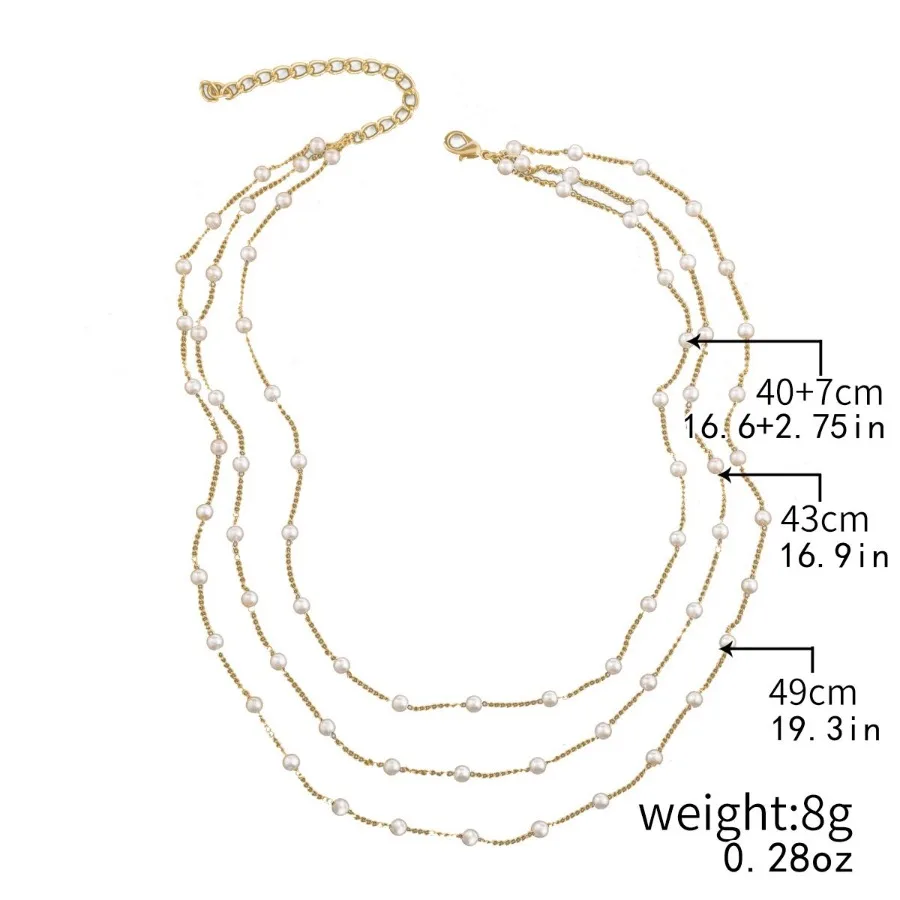 

Трехслойное ожерелье из искусственного жемчуга, тонкий дизайн, женские аксессуары