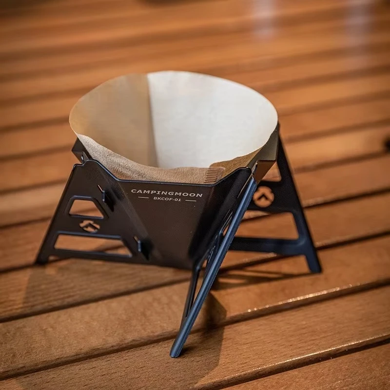 Titanium Plated Stainless Steel Coffee Drip Rack, Foldable Portable Outdoor Camping Hand Brew Coffee Funnel