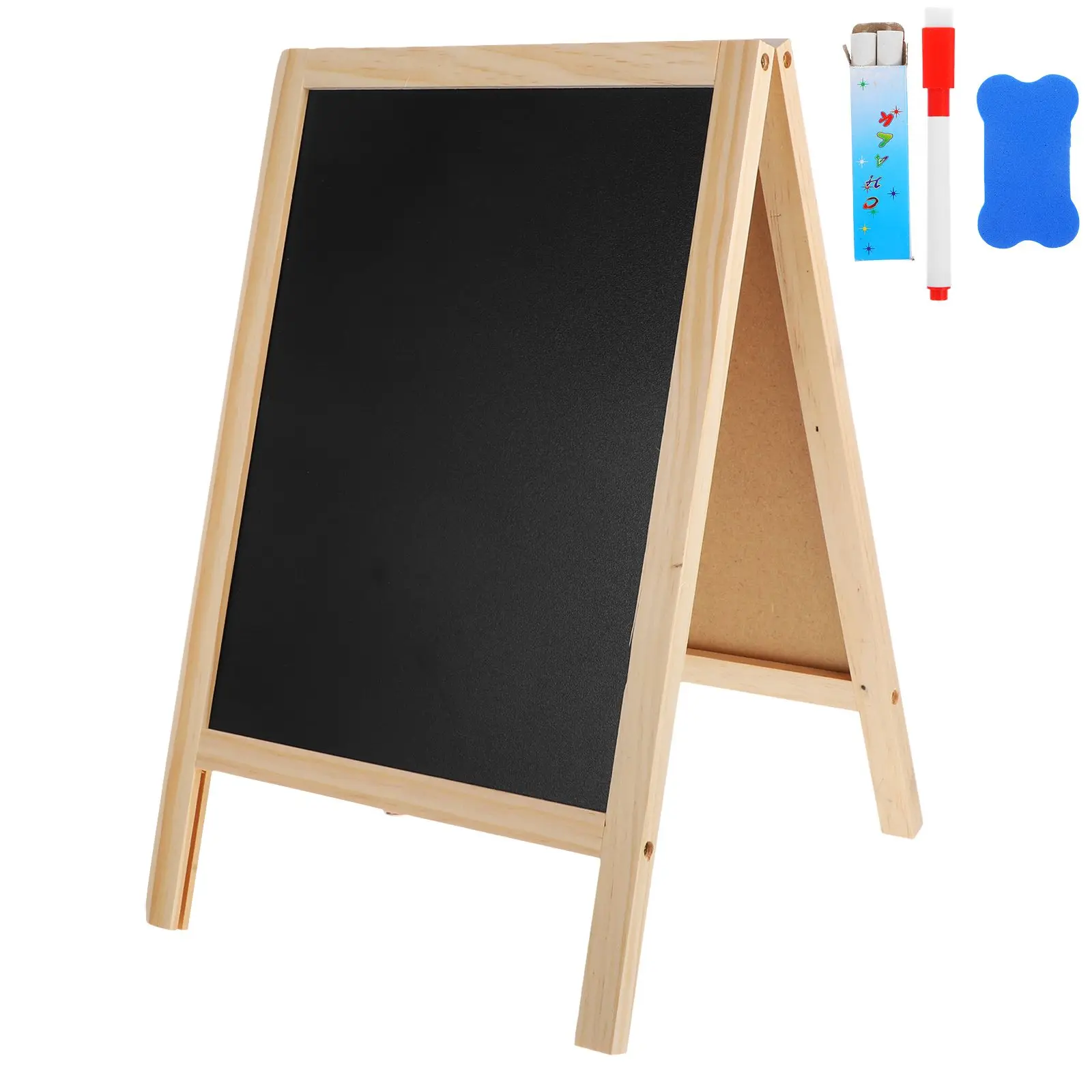 Mini Double sided Chalkboards Wooden Message Board Easel Blackboard Signs Kids Crafts Memo Diet Schedule Garden Plant Decor