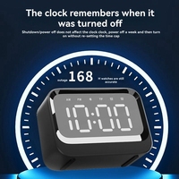 Portable Dual Clock Support TF Card Play Soundbar Wireless Display Music Player Bluetooth Speaker Black-TCES