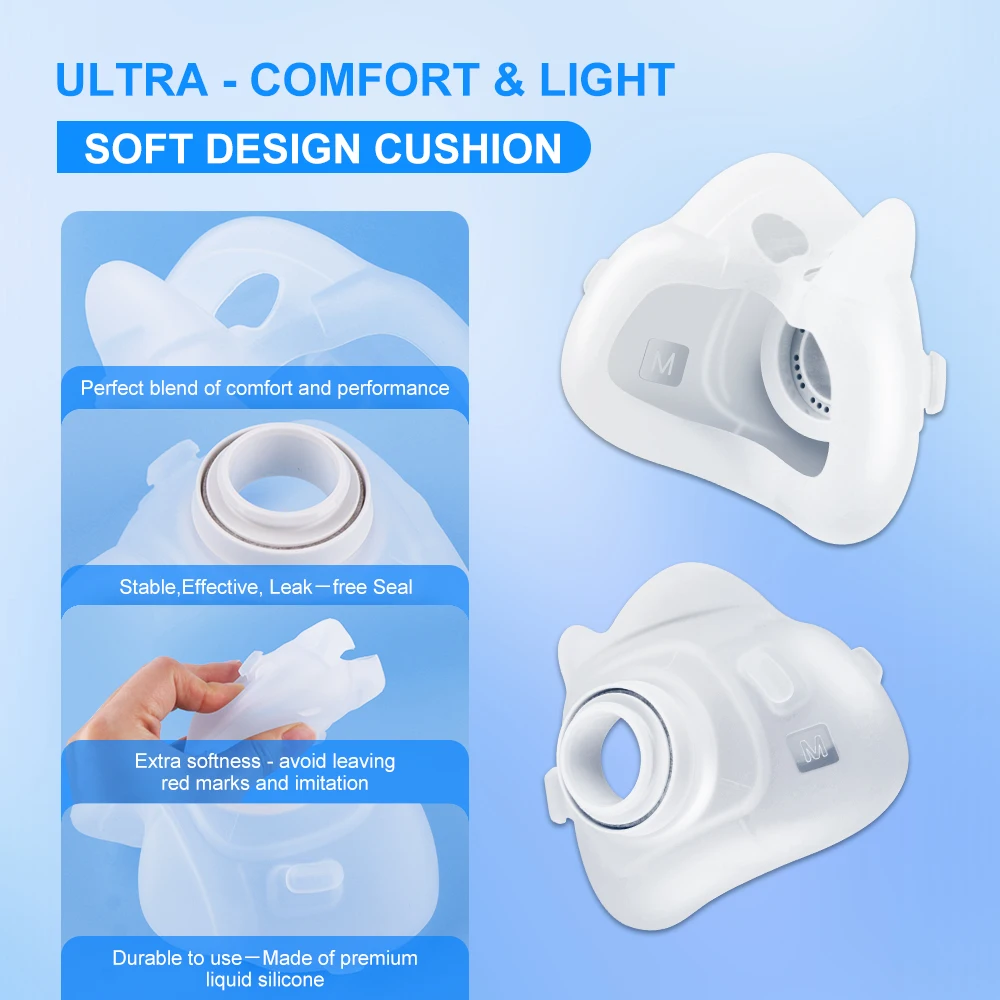 CPAP Face Mask Anti Snoring Mouth Nasal Mask Respirator Comfort Cover Quiet Improve Sleep Apnea Ventilator For AirFit F40 Masks