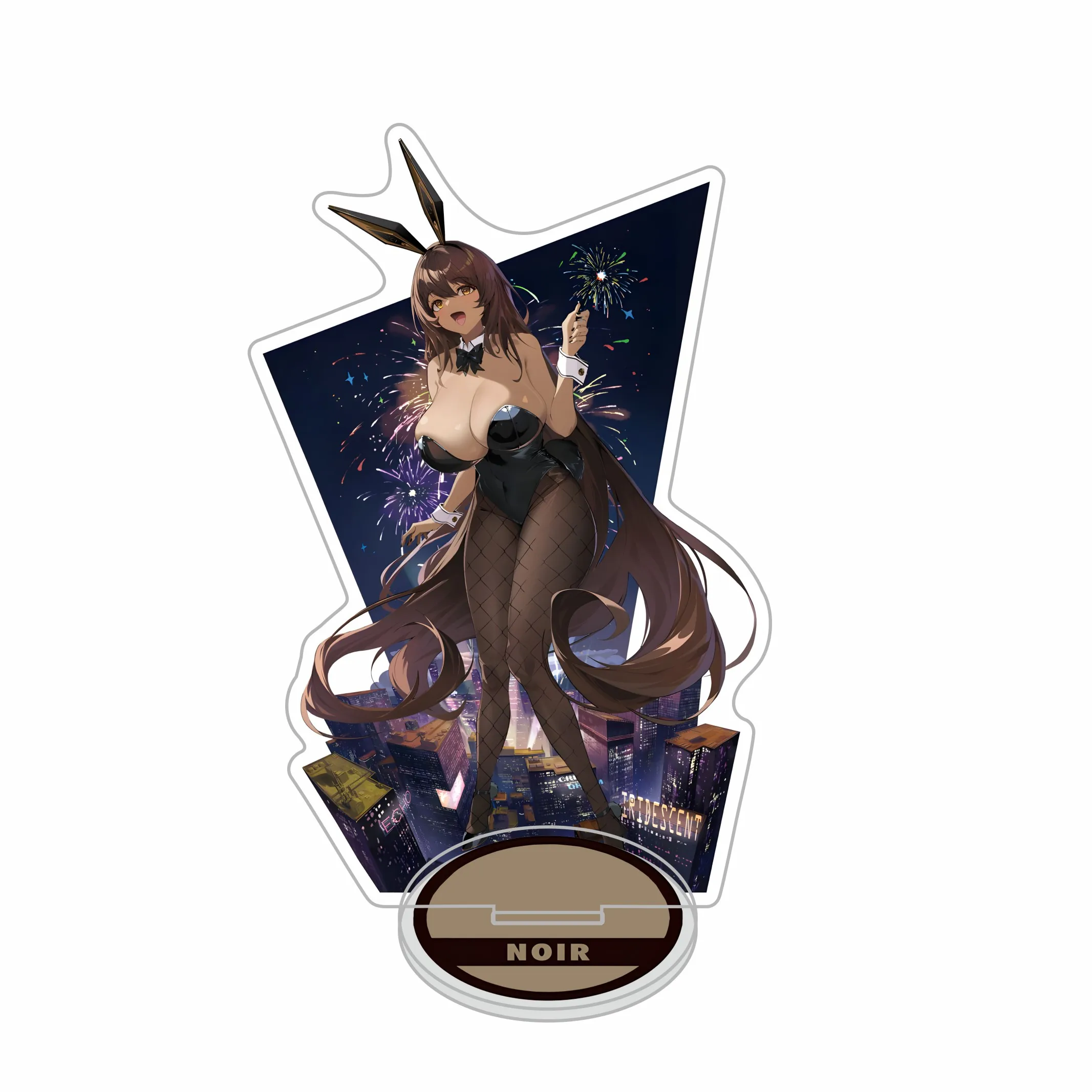 15cm Acrylic Stand keychains Twin Bunny Girl Red Hood Noir Blanc Dorothy Anime Character Desk Decor Sign Fans Collection Gift