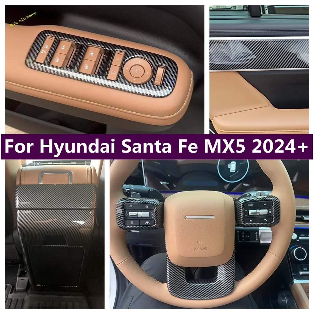 

Air Vent AC Outlet Decor Frame Steering Wheel Window Lift Button Cover Trim Fit For Hyundai Santa Fe MX5 2024 2025 Accessories