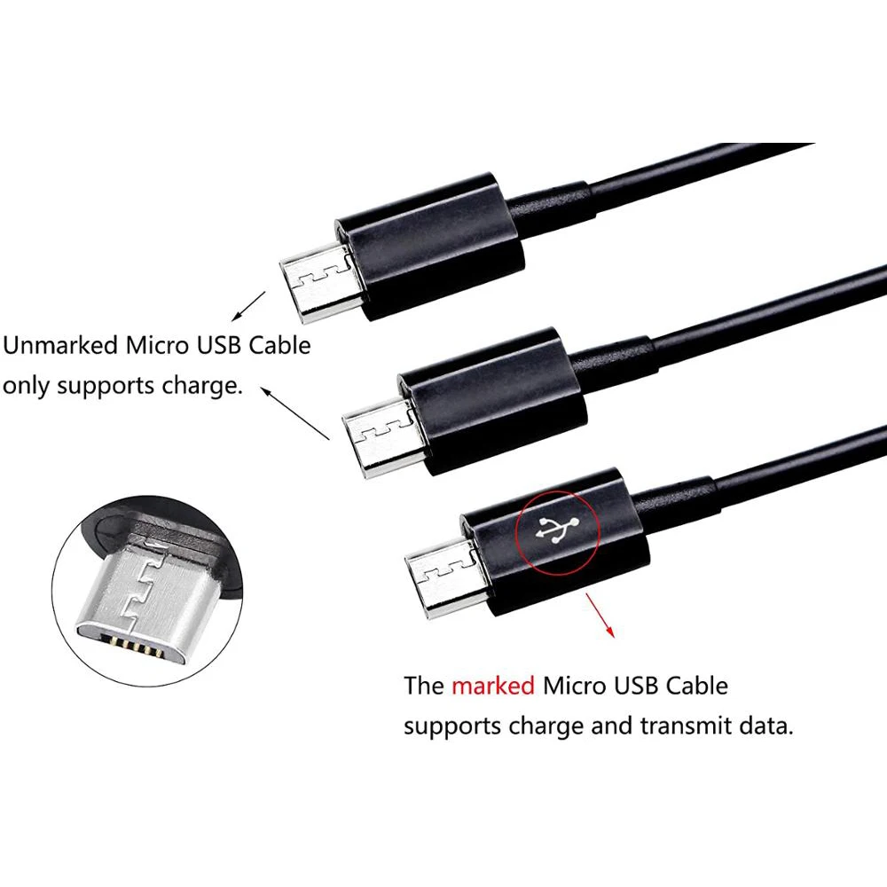 1M/3FT USB 2,0 Typ A Stecker auf 3 Micro USB 5 Pin Männlich Splitter Y Daten Sync und Lade Connector Adapter Kabel für Android (Schwarz)