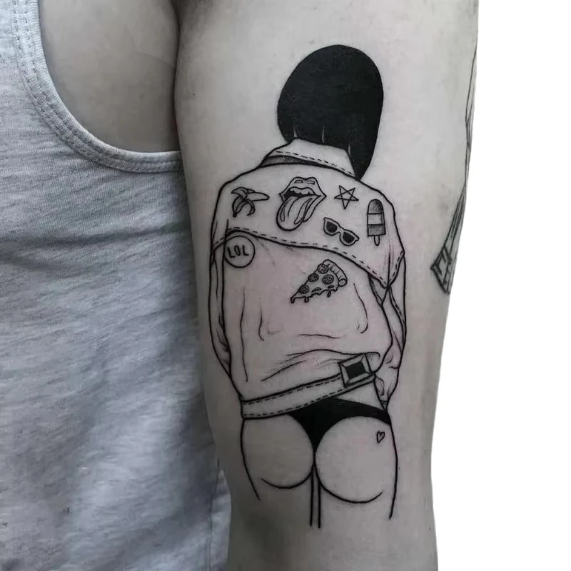 

Cartoon Temporary Tattoos Dark Department Fallen Girl Hand Body Art Waterproof Fake Tattoo Stickers Transfer Tatoo