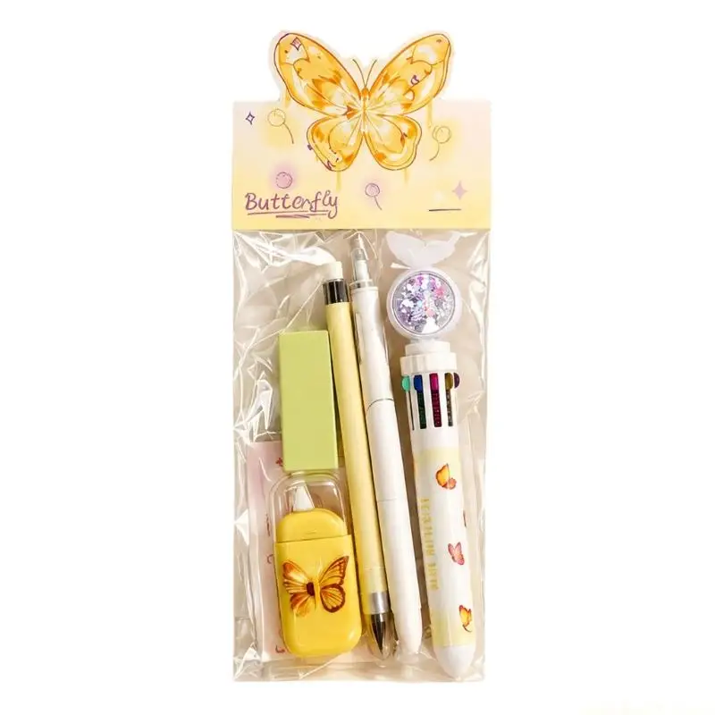 Student Butterfly Writing Set, 6 Piece School Supply for Back to School Gifting